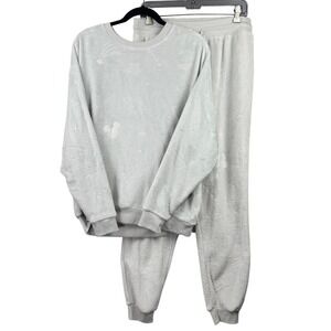 Disney Mickey Mouse Lounge Set Women XL/L Gray Fleece Celestial Velour Joggers